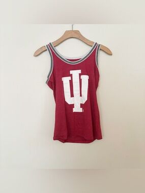 Indiana University Crimson Tank Top with White Logo Womens Size Small Hoosiers